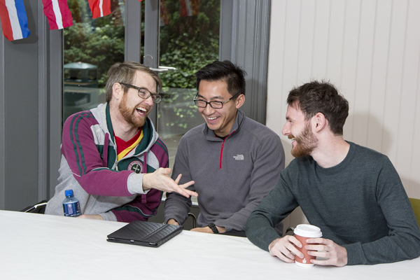 Photograph of Sean McCullagh, Simon Lam and Liam Lynch Morgan